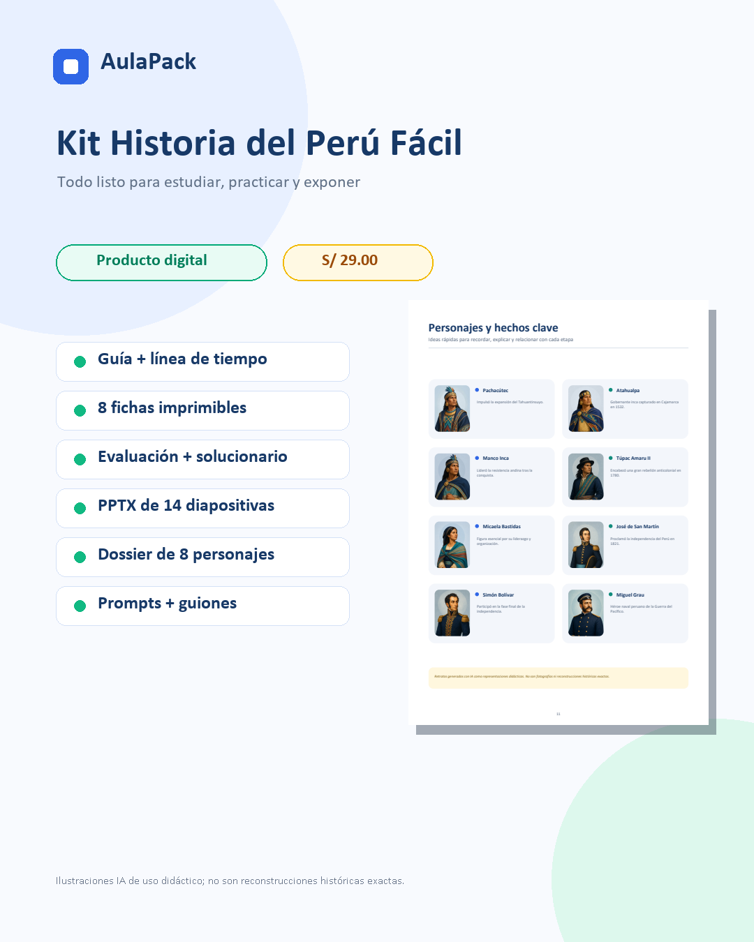 Kit Historia del Perú Fácil — AulaPack