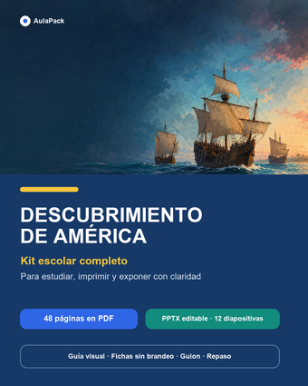 DESCUBRIMIENTO DE AMÉRICA: KIT ESCOLAR COMPLETO PARA ESTUDIAR Y EXPONER