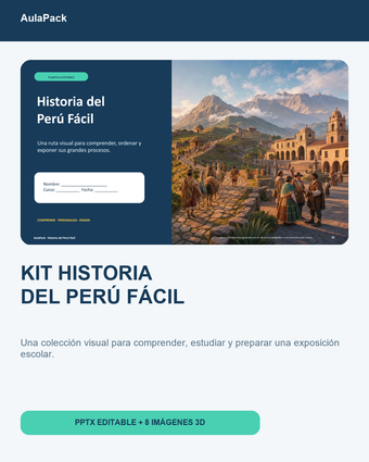 Kit Historia del Perú Fácil · colección escolar editable con imágenes 3D