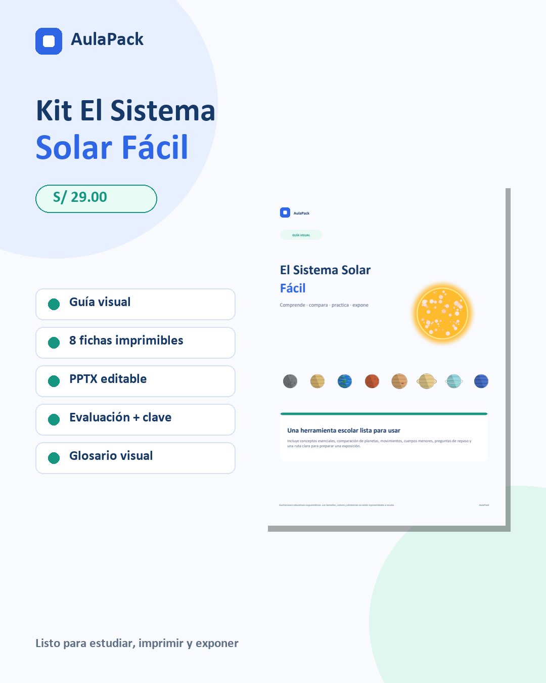 Kit El Sistema Solar Fácil — AulaPack